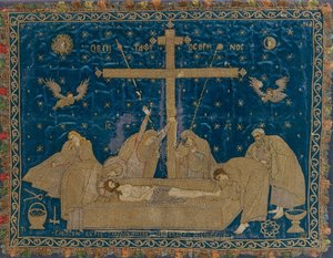 Silver-thread Embroidered Antimensium Bearing the Representation of the Lament by Unbekannt Unbekannt